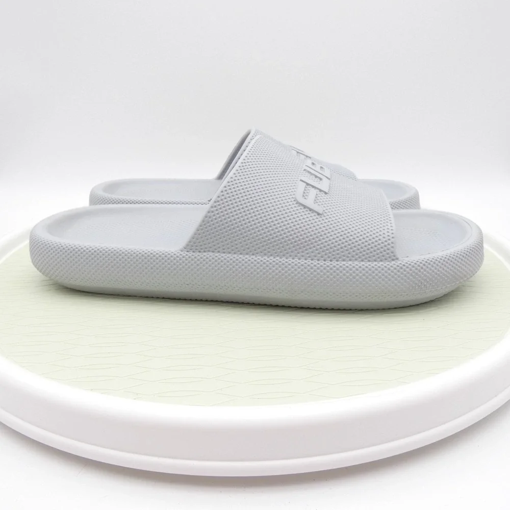 Fubu Plush Comfort Mens US 13 Slide Sandals Light Gray Slip On Open Toe Casual - Picture 3 of 8